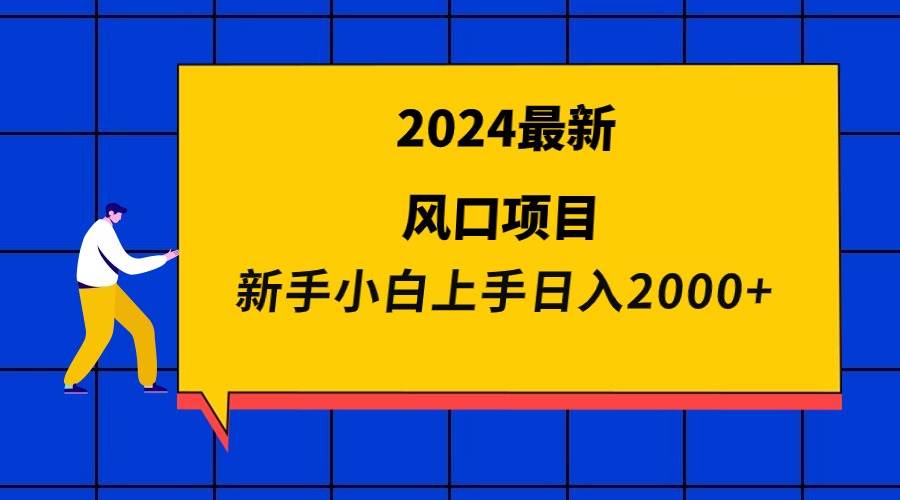 （9483期）2024最新风口项目 新手小白日入2000+-金云网创--一切美好高质量资源，尽在金云网创！