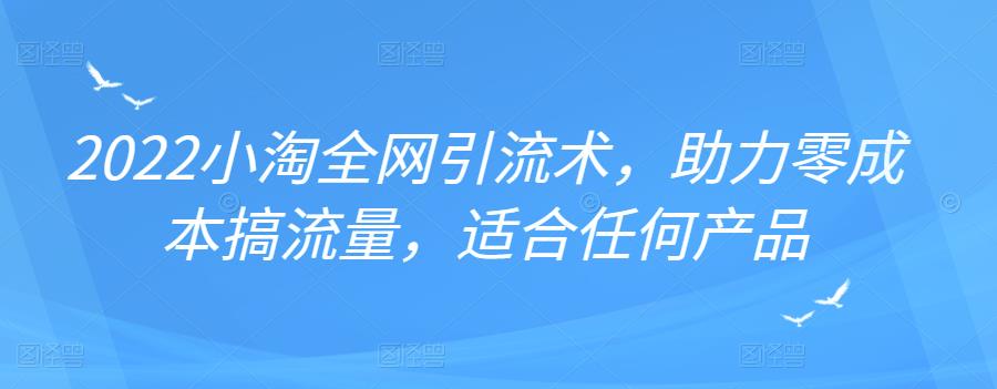 2022年小淘全网引流术，助力零成本搞流量，适合任何产品-金云网创--一切美好高质量资源，尽在金云网创！