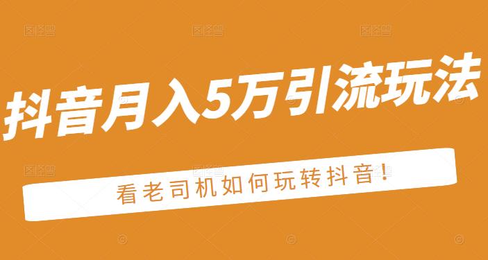 老古董·抖音月入5万引流玩法，看看老司机如何玩转抖音(附赠：抖音另类引流思路)-金云网创--一切美好高质量资源，尽在金云网创！