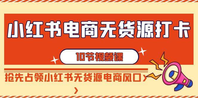 小红书电商无货源打卡，抢先占领小红书无货源电商风口（10节课）-金云网创--一切美好高质量资源，尽在金云网创！