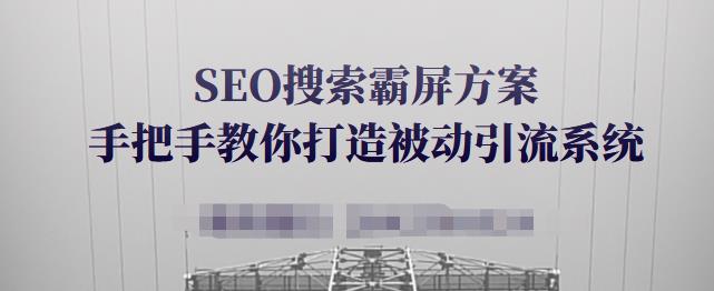 SEO搜索霸屏方案，手把手教你打造被动引流系统【视频课程】-金云网创--一切美好高质量资源，尽在金云网创！