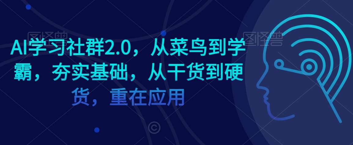 AI学习社群2.0，从菜鸟到学霸，夯实基础，从干货到硬货，重在应用-金云网创--一切美好高质量资源，尽在金云网创！