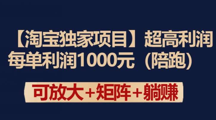 【淘宝独家项目】超高利润：每单利润1000元【揭秘】-金云网创--一切美好高质量资源，尽在金云网创！