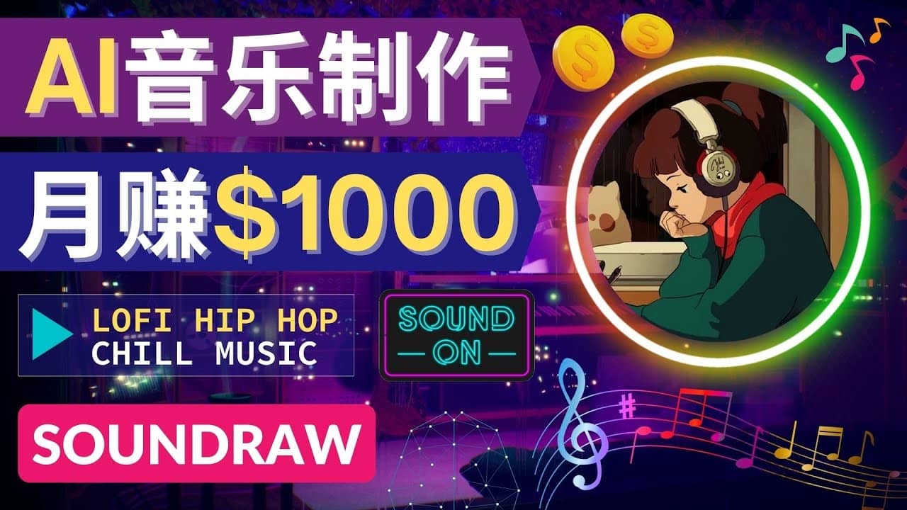 无需任何音乐基础： 使用AI软件制作Lofi Hip Hop Chill Music 月赚1000美元-金云网创--一切美好高质量资源，尽在金云网创！