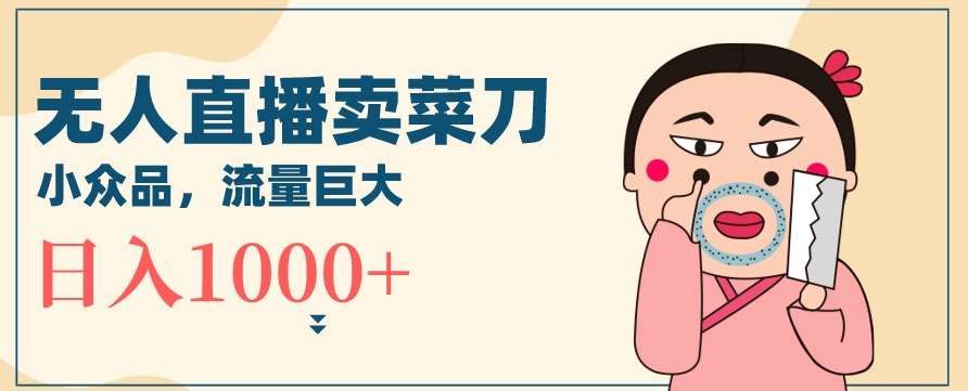 无人冷门品直播新玩法，通过卖菜刀日入1000+【揭秘】-金云网创--一切美好高质量资源，尽在金云网创！