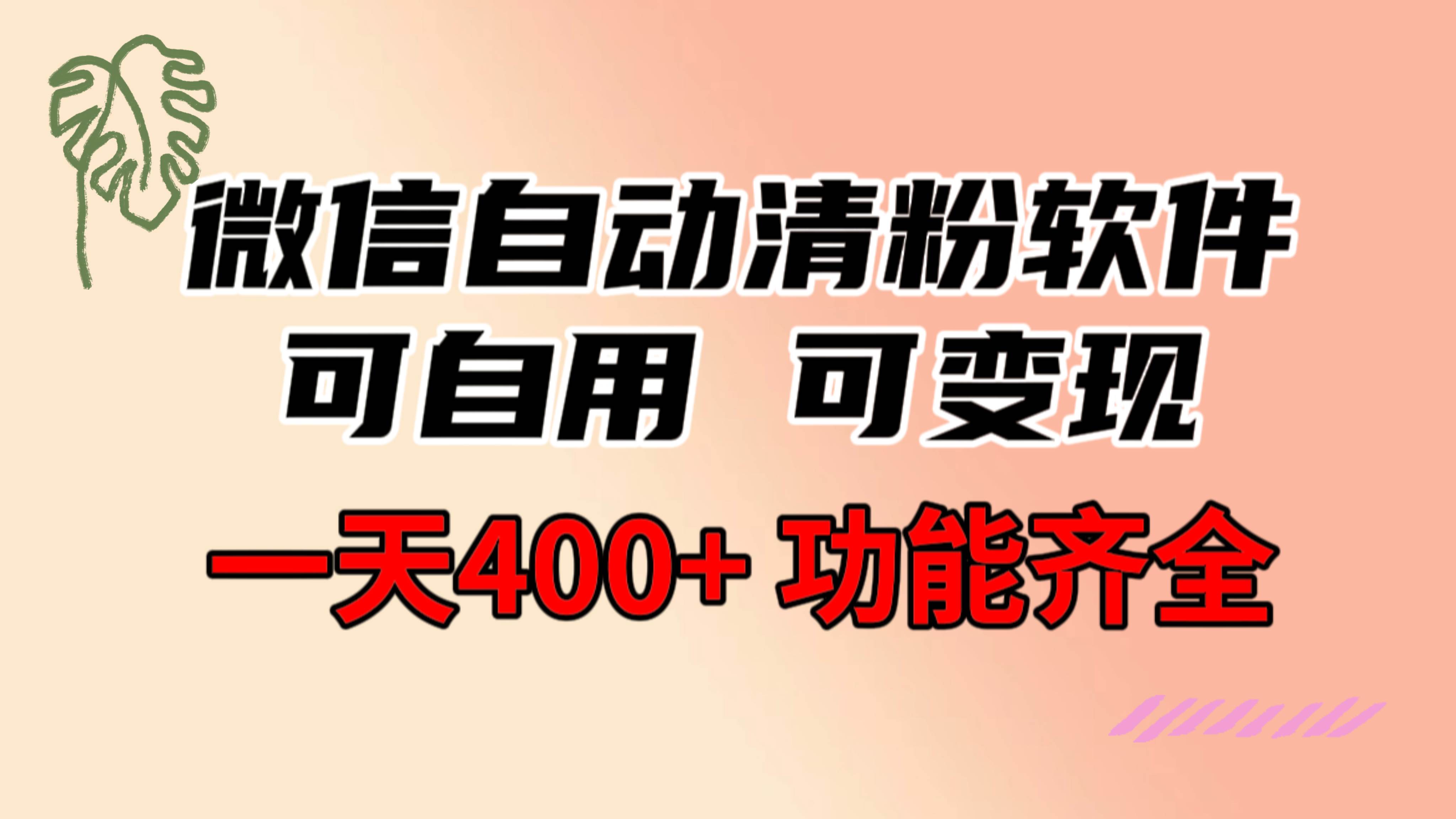 （8580期）功能齐全的微信自动清粉软件，可自用可变现，一天400+，0成本免费分享-金云网创--一切美好高质量资源，尽在金云网创！