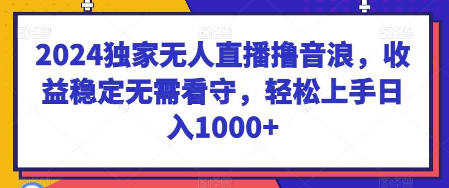 2024独家无人直播撸音浪，收益稳定无需看守，轻松上手日入1000+【揭秘】-金云网创--一切美好高质量资源，尽在金云网创！