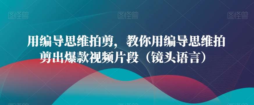 用编导思维拍剪，教你用编导思维拍剪出爆款视频片段（镜头语言）-金云网创--一切美好高质量资源，尽在金云网创！