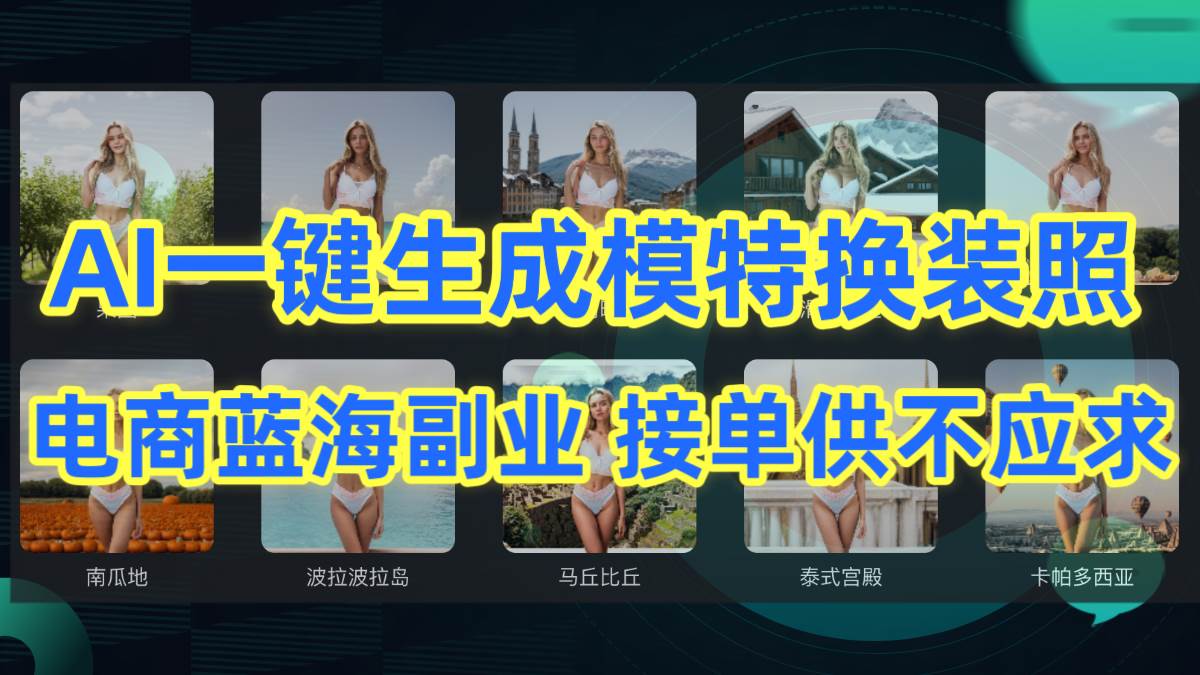 （9616期）AI制作一键生成模特换装照，电商蓝海副业供不应求-金云网创--一切美好高质量资源，尽在金云网创！