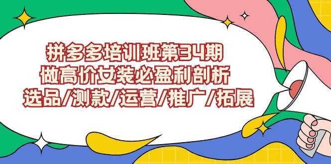 （9333期）拼多多培训班第34期：做高价女装必盈利剖析  选品/测款/运营/推广/拓展-金云网创--一切美好高质量资源，尽在金云网创！