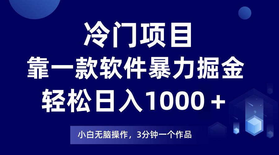 （9791期）冷门项目，靠一款软件暴力掘金日入1000＋，小白轻松上手第二天见收益-金云网创--一切美好高质量资源，尽在金云网创！