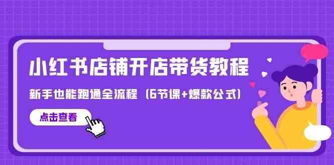 最新小红书店铺开店带货教程，新手也能跑通全流程（6节课+爆款公式）-金云网创--一切美好高质量资源，尽在金云网创！