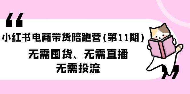 （9996期）小红书电商带货陪跑营(第11期)无需囤货、无需直播、无需投流（送往期10套）-金云网创--一切美好高质量资源，尽在金云网创！