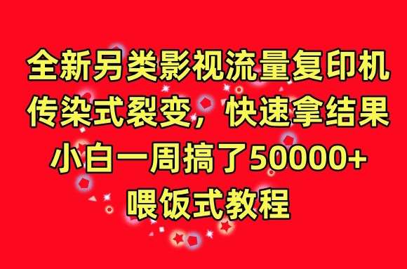 全新另类影视流量复印机，传染式裂变，快速拿结果，小白一周搞了50000+，喂饭式教程【揭秘】-金云网创--一切美好高质量资源，尽在金云网创！