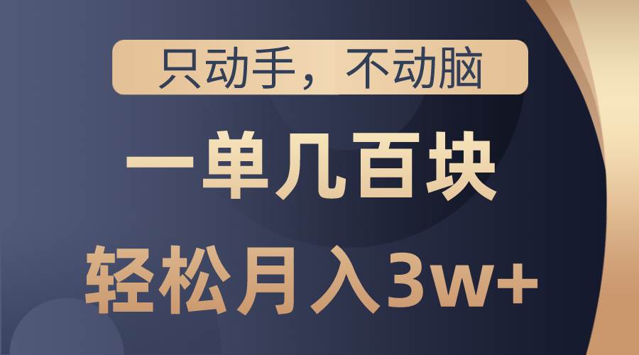 （10561期）只动手不动脑，一单几百块，轻松月入3w+，看完就能直接操作，详细教程-金云网创--一切美好高质量资源，尽在金云网创！