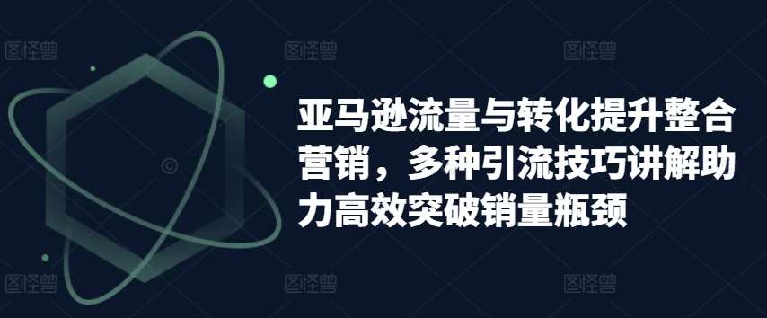 亚马逊流量与转化提升整合营销，多种引流技巧讲解助力高效突破销量瓶颈-金云网创--一切美好高质量资源，尽在金云网创！