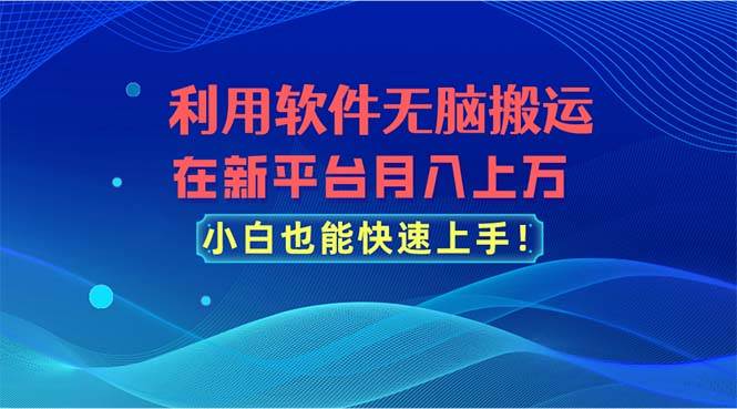 （11078期）利用软件无脑搬运，在新平台月入上万，小白也能快速上手-金云网创--一切美好高质量资源，尽在金云网创！