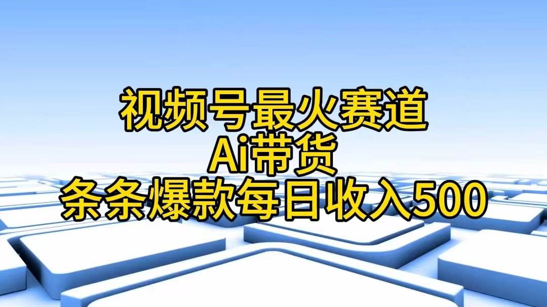 （11038期）视频号最火赛道——Ai带货条条爆款每日收入500-金云网创--一切美好高质量资源，尽在金云网创！