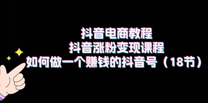 （11436期）抖音电商教程：抖音涨粉变现课程：如何做一个赚钱的抖音号（18节）-金云网创--一切美好高质量资源，尽在金云网创！