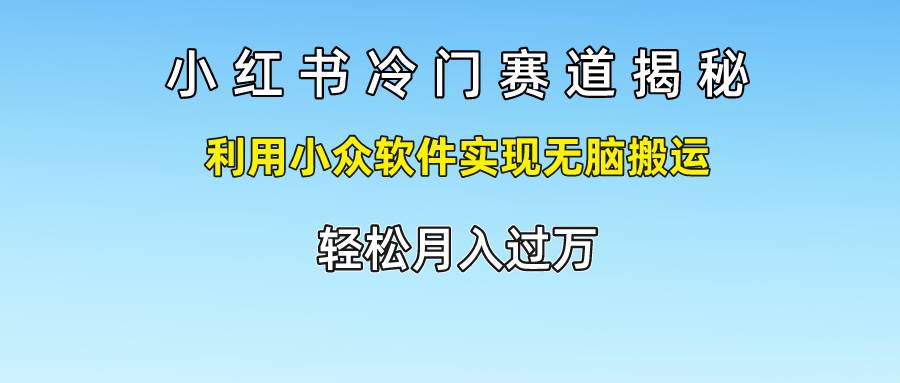 小红书冷门赛道揭秘,利用小众软件实现无脑搬运，轻松月入过万-金云网创--一切美好高质量资源，尽在金云网创！