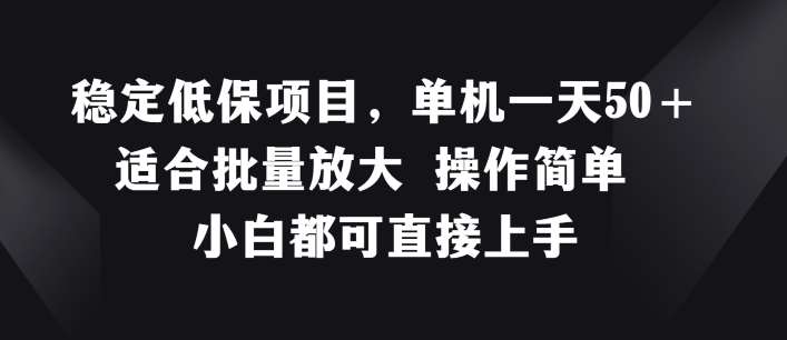 稳定低保项目，单机一天50+适合批量放大 操作简单 小白都可直接上手【揭秘】-金云网创--一切美好高质量资源，尽在金云网创！