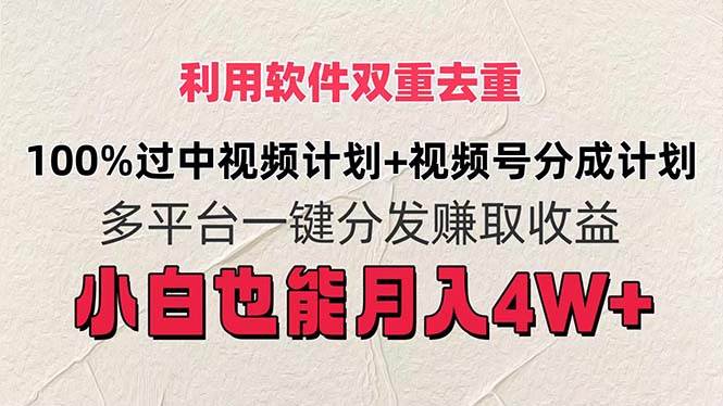 （11862期）利用软件双重去重，100%过中视频+视频号分成计划小白也可以月入4W+-金云网创--一切美好高质量资源，尽在金云网创！