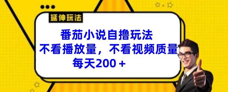 番茄小说自撸玩法，不看播放量，不看视频质量，每天200+【揭秘】-金云网创--一切美好高质量资源，尽在金云网创！