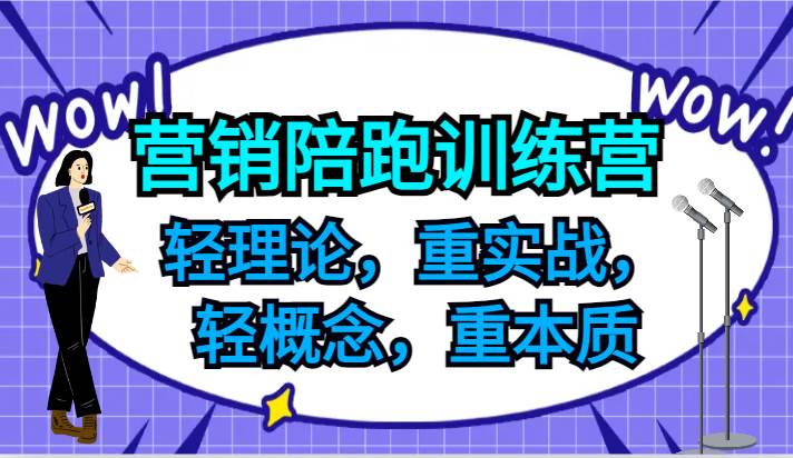 营销陪跑训练营，轻理论，重实战，轻概念，重本质，适合中小企业和初创企业的老板-金云网创--一切美好高质量资源，尽在金云网创！