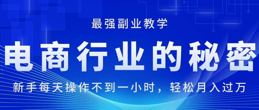 （11427期）电商行业的秘密，新手每天操作不到一小时，月入过万轻轻松松，最强副业…-金云网创--一切美好高质量资源，尽在金云网创！