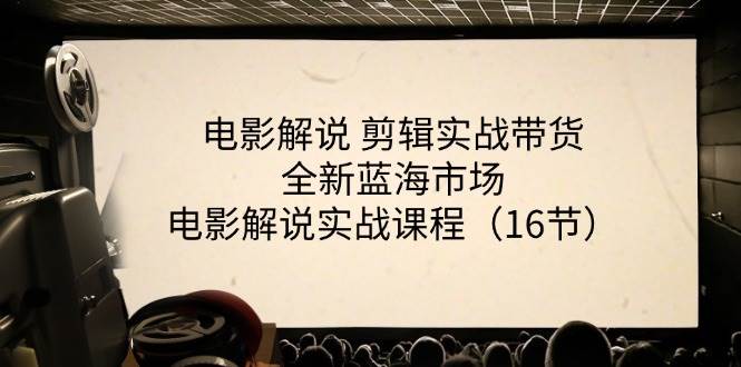 电影解说剪辑实战带货全新蓝海市场，电影解说实战课程（16节）-金云网创--一切美好高质量资源，尽在金云网创！