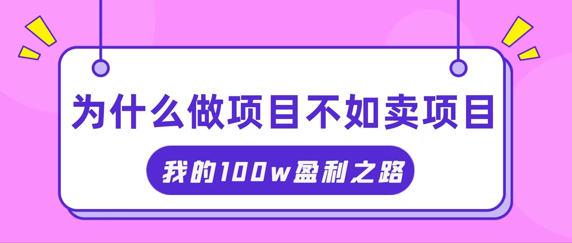 （11893期）抓住互联网创业红利期，我通过卖项目轻松赚取100W+-金云网创--一切美好高质量资源，尽在金云网创！