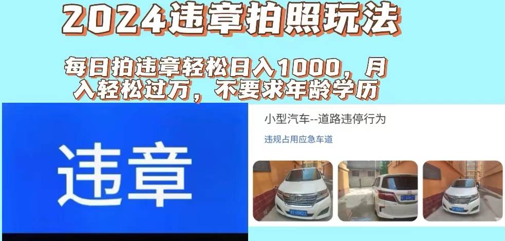 （11743期）2024违章拍照新玩法，推广躺赚+拍照赚钱双模式，日入1000+-金云网创--一切美好高质量资源，尽在金云网创！