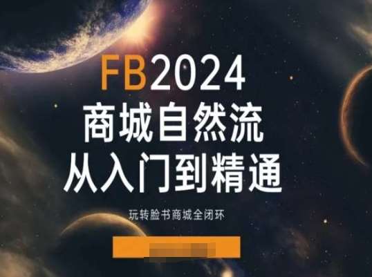 2024Faceboo商城自然流(从入门到精通)，玩转脸书商城全闭环-金云网创--一切美好高质量资源，尽在金云网创！