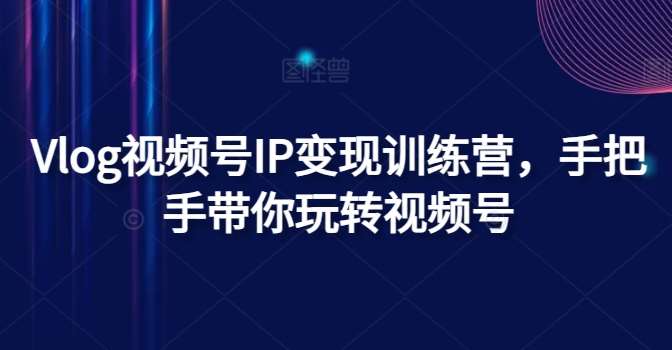 Vlog视频号IP变现训练营，手把手带你玩转视频号-金云网创--一切美好高质量资源，尽在金云网创！