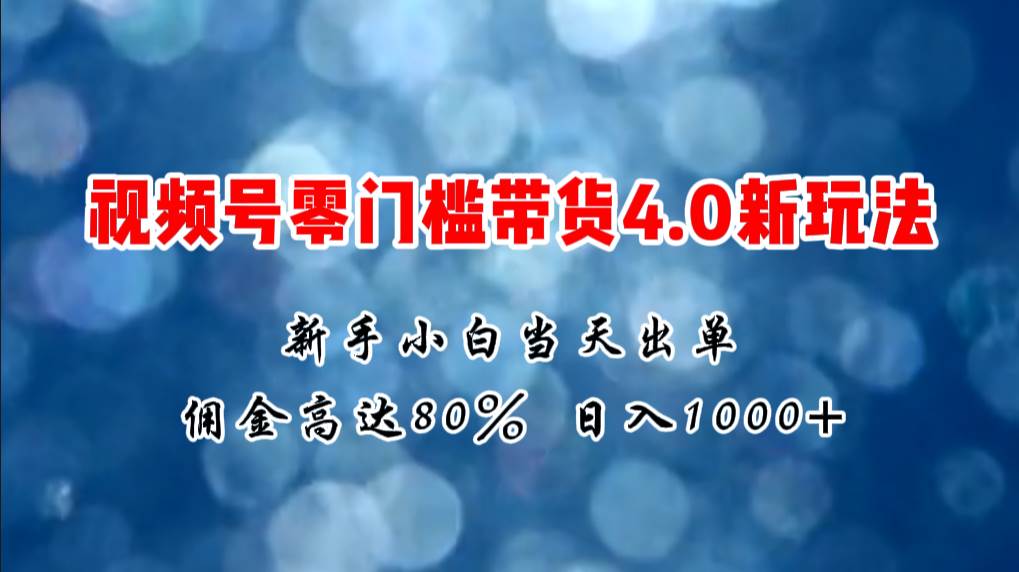 （11358期）微信视频号零门槛带货4.0新玩法，新手小白当天见收益，日入1000+-金云网创--一切美好高质量资源，尽在金云网创！