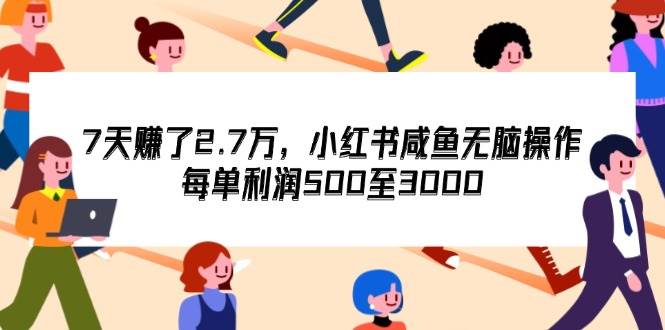 （12192期）7天收了2.7万，小红书咸鱼无脑操作，每单利润500至3000-金云网创--一切美好高质量资源，尽在金云网创！