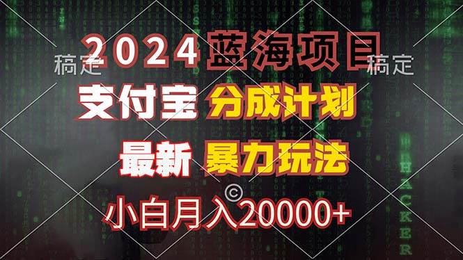 （12339期）2024蓝海项目，支付宝分成计划，暴力玩法，刷爆播放量，小白月入20000+-金云网创--一切美好高质量资源，尽在金云网创！