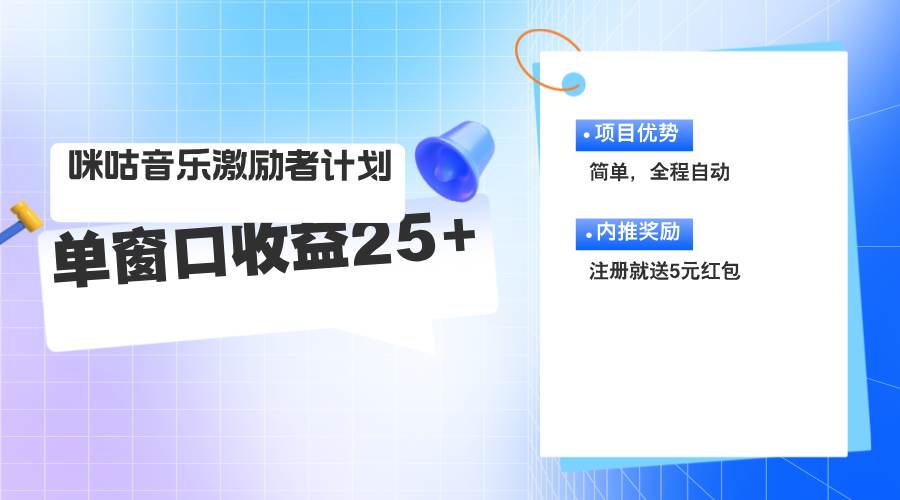 （11942期）咪咕激励者计划，单窗口收益20~25，可矩阵操作-金云网创--一切美好高质量资源，尽在金云网创！