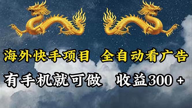 （12175期）海外快手项目，利用工具全自动看广告，每天轻松 300+-金云网创--一切美好高质量资源，尽在金云网创！