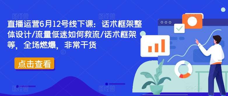 直播运营6月12号线下课：话术框架整体设计/流量低迷如何救流/话术框架等，全场燃爆，非常干货-金云网创--一切美好高质量资源，尽在金云网创！