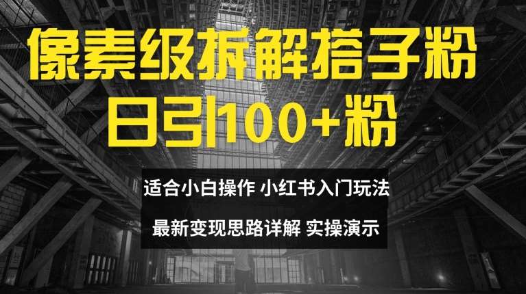 像素级拆解搭子粉，日引100+，小白看完可上手，最新变现思路详解【揭秘】-金云网创--一切美好高质量资源，尽在金云网创！