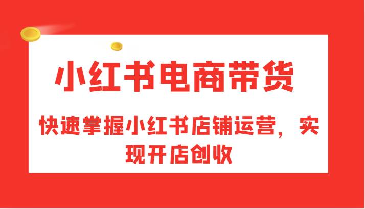 小红书电商带货，快速掌握小红书店铺运营，实现开店创收-金云网创--一切美好高质量资源，尽在金云网创！