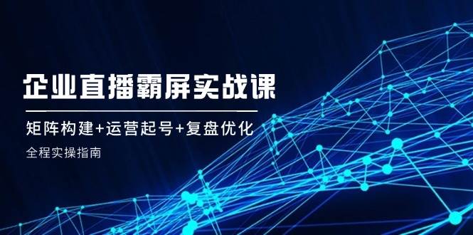 企业直播霸屏实战课：矩阵构建+运营起号+复盘优化，全程实操指南-金云网创--一切美好高质量资源，尽在金云网创！