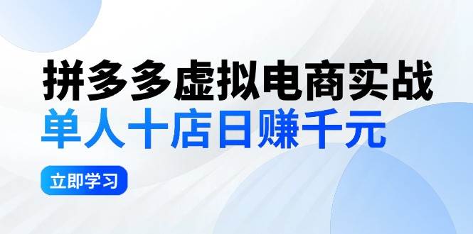 （12326期）拼夕夕虚拟电商实战：单人10店日赚千元，深耕老项目，稳定盈利不求风口-金云网创--一切美好高质量资源，尽在金云网创！