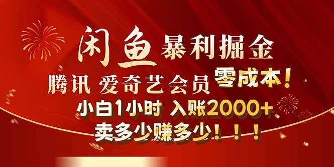 （12236期）闲鱼全新暴力掘金玩法，官方正品影视会员无成本渠道！小白1小时收…-金云网创--一切美好高质量资源，尽在金云网创！