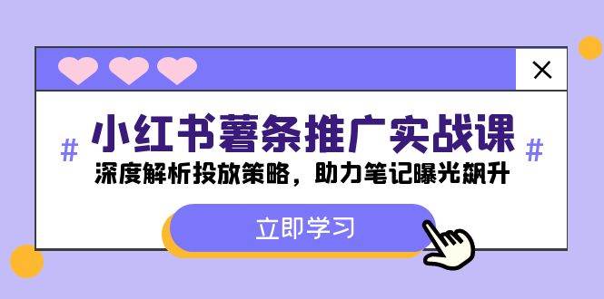 小红书-薯条推广实战课：深度解析投放策略，助力笔记曝光飙升-金云网创--一切美好高质量资源，尽在金云网创！