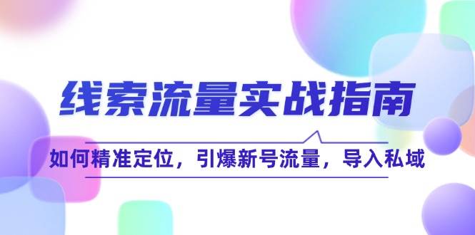 （12382期）线 索 流 量-实战指南：如何精准定位，引爆新号流量，导入私域-金云网创--一切美好高质量资源，尽在金云网创！