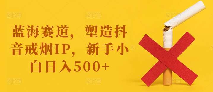 蓝海赛道，塑造抖音戒烟IP，新手小白日入500+【揭秘】-金云网创--一切美好高质量资源，尽在金云网创！