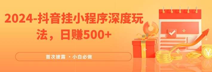 2024全网首次披露，抖音挂小程序深度玩法，日赚500+，简单、稳定，带渠道收入，小白必做【揭秘】-金云网创--一切美好高质量资源，尽在金云网创！