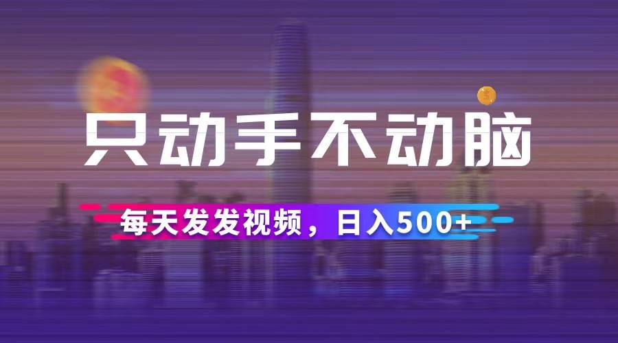 （12433期）只动手不动脑，每天发发视频，日入500+-金云网创--一切美好高质量资源，尽在金云网创！